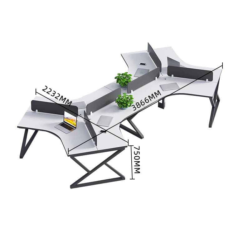 オフィスデスク 変形デスク 事務机 サイド収納棚 仕切りパネル カーブ型 シンプル 快適 ウォールナット カスタマイズ可能 YGZ-N029