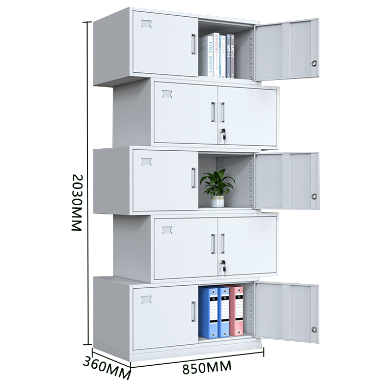 収納キャビネット 収納棚 スチールロッカー 分類収納 鍵付き 可動棚板 大容量収納 おしゃれ 洗練  カスタマイズ可能 BGCWG-N027