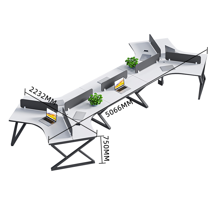 オフィスデスク 変形デスク 事務机 サイド収納棚 仕切りパネル カーブ型 シンプル 快適 ウォールナット カスタマイズ可能 YGZ-N029