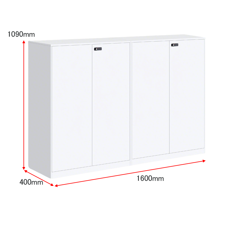 オフィスキャビネット 大容量収納 ダイヤル錠付き 冷間圧延鋼 扉収納 安定性 耐荷重性 簡素 ホワイト BGCWG-N083