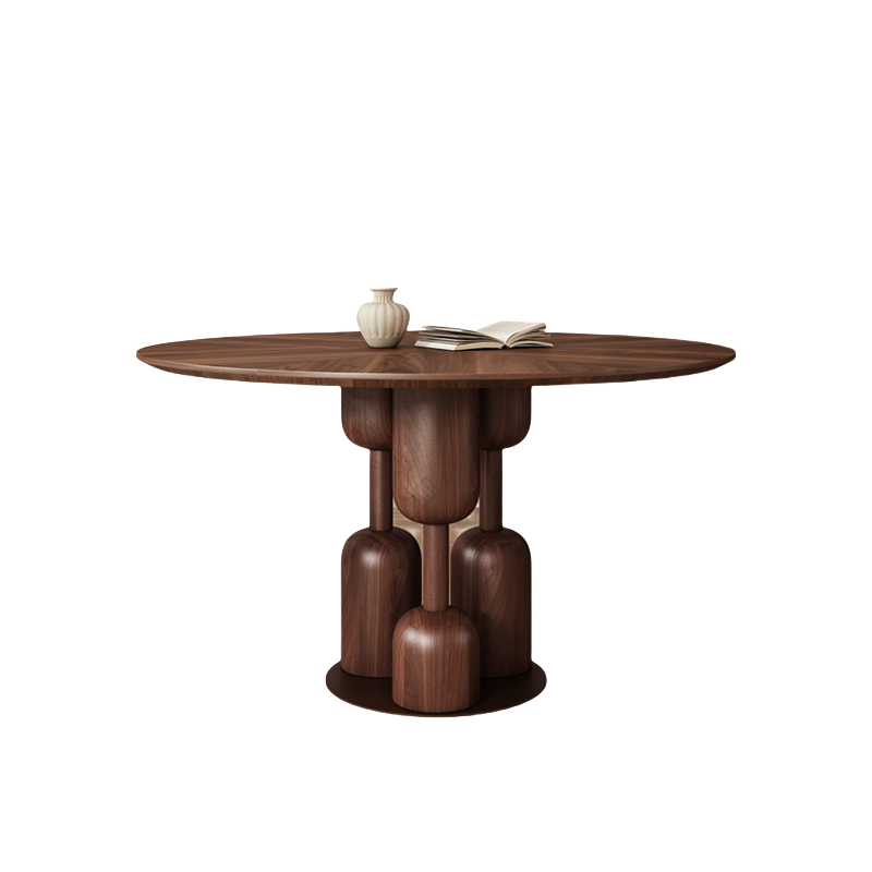 ダイニングテーブル 円卓 食卓 丸テーブル テーブル 木製 丸型 無垢材 重厚 おしゃれ ウォールナット カスタマイズ可能 CZ-N019