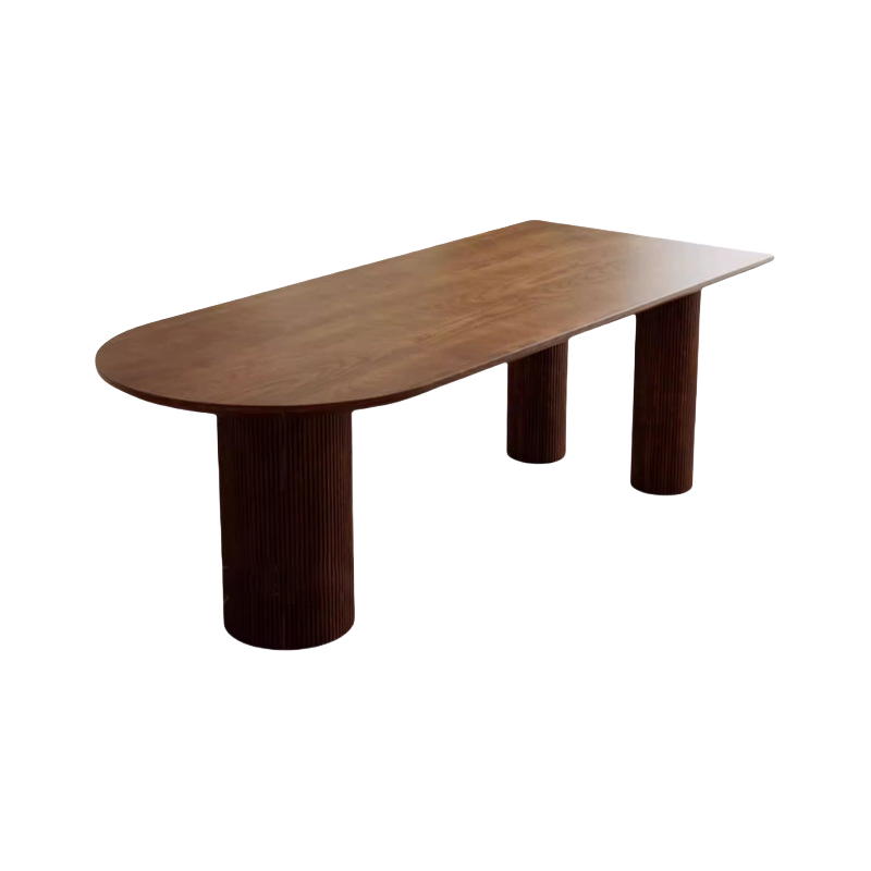 ダイニングテーブル 半円型テーブル 食卓 リビングテーブル テーブル 耐久性 シンプル 洗練 ウォールナット カスタマイズ可能 CZ-N033