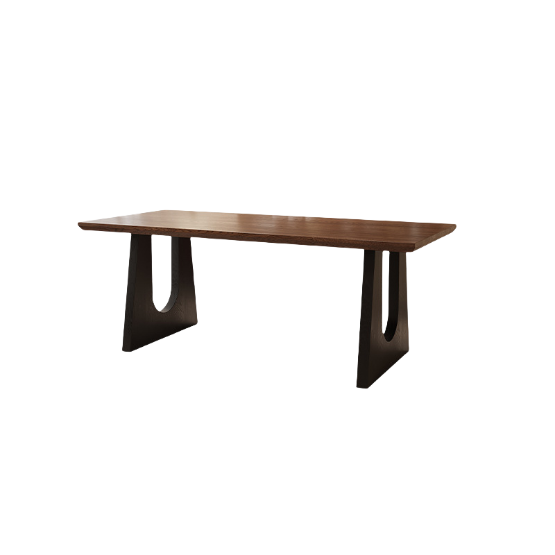 ダイニングテーブル 長方形 食卓 リビングテーブル 学習デスク 作業デスク 木製デスク 無垢材 耐荷重性 実用 ブラウン CZ-N029