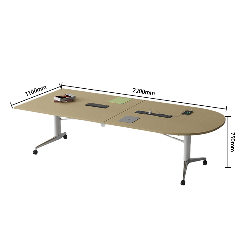 会議テーブル ミーティングテーブル オフィステーブル オープン式収納付き 内蔵式コンセント 上質な素材 組立必要 HYZ-N075