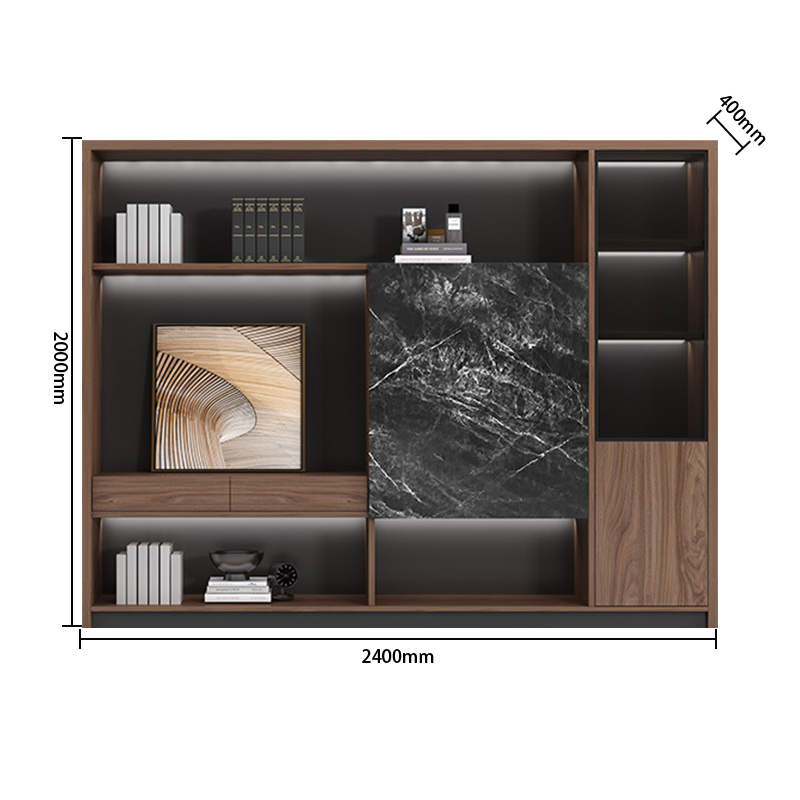 エグゼクティブデスク オフィスデスク バイカラーデスク L型デスク 事務用 配線ボックス PC収納 幕板 ウォールナット LBZ-N025