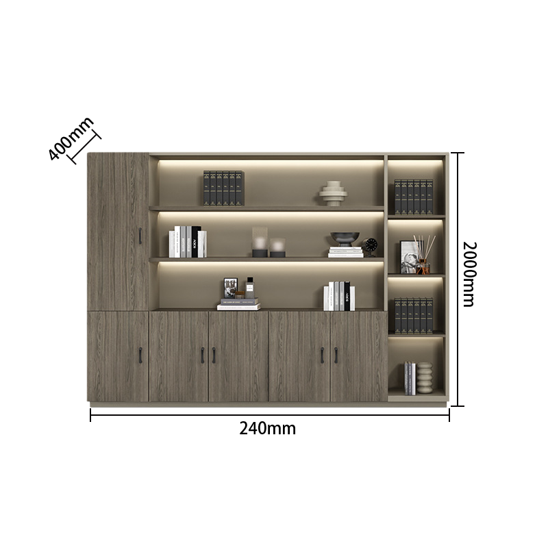 エグゼクティブデスク オフィスデスク バイカラーデスク L型デスク 配線ボックス LEDライト PC収納 ウォールナット LBZ-N024