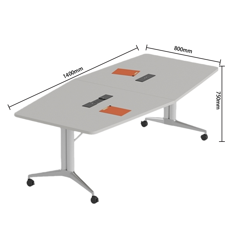 会議テーブル ミーティングテーブル オフィステーブル 会議用テーブル キャスター付き 充電設備 折り畳み式 組立必要 HYZ-N071