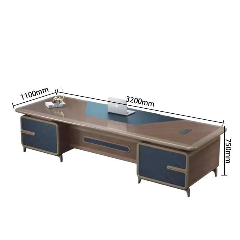 ボスデスク エグゼクティブデスク オフィスデスク 社長机 レザー 指紋ロック 厚手 高級感 ホワイト カスタマイズ可能 LBZ-BG-N006