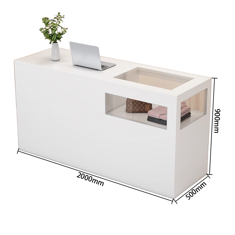 受付カウンター ガラスディスプレイ 大容量収納 組立必要 バーカウンター 頑丈なフレーム 多色選択可能 JDQT-N064