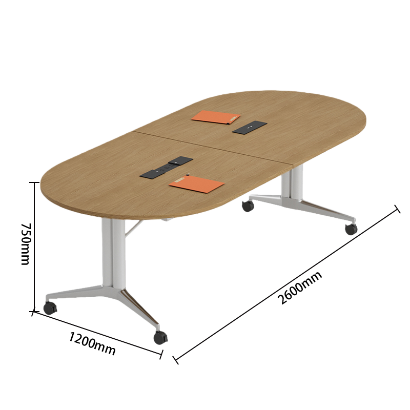 会議テーブル 内蔵式コンセント 丈夫な脚部 キャスター付き 組立必要 カスタマイズ可能 多色選択可能 HYZ-N062