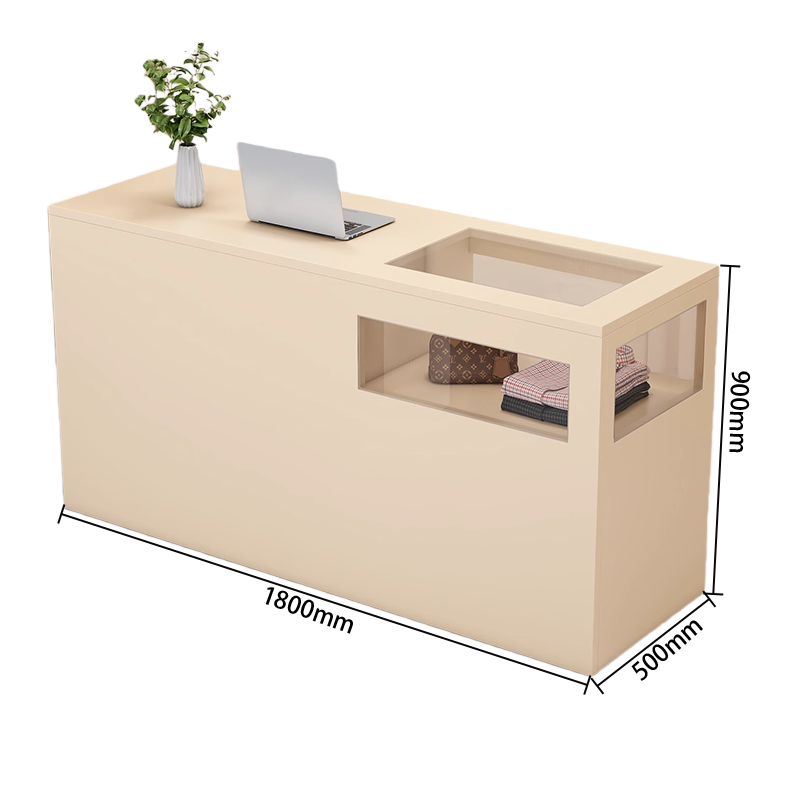 受付カウンター ガラスディスプレイ 大容量収納 組立必要 バーカウンター 頑丈なフレーム 多色選択可能 JDQT-N064