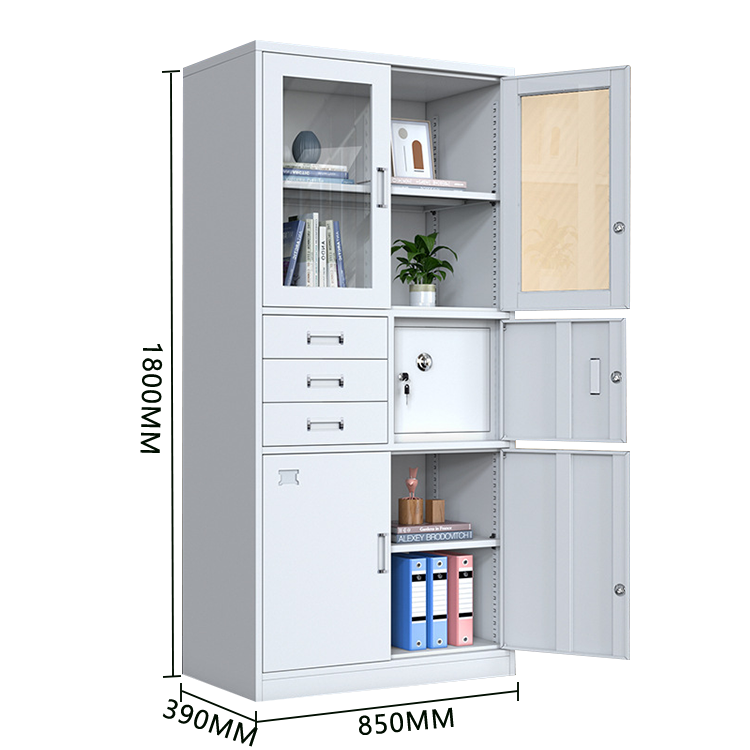 収納キャビネット 収納棚 スチールロッカー 分類収納 鍵付き 可動棚板 大容量収納 おしゃれ 洗練  カスタマイズ可能 BGCWG-N027