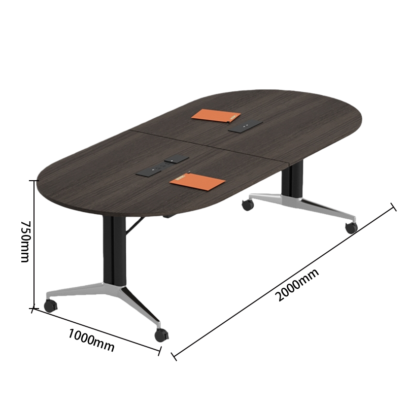 会議テーブル 内蔵式コンセント 丈夫な脚部 キャスター付き 組立必要 カスタマイズ可能 多色選択可能 HYZ-N062