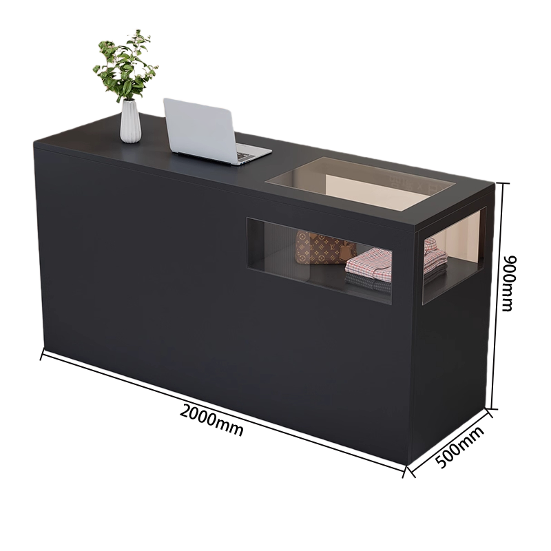 受付カウンター ガラスディスプレイ 大容量収納 組立必要 バーカウンター 頑丈なフレーム 多色選択可能 JDQT-N064