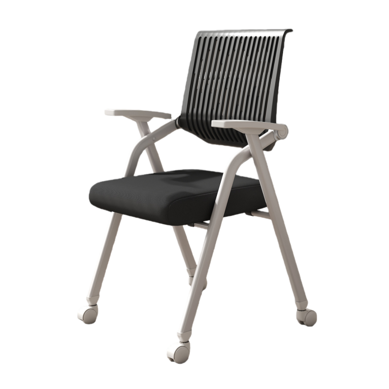 デスクチェア オフィス用 事務用 会議用 アームレスト 折り畳み機能 キャスター付き 静音 おしゃれ ブラック BGY-N073