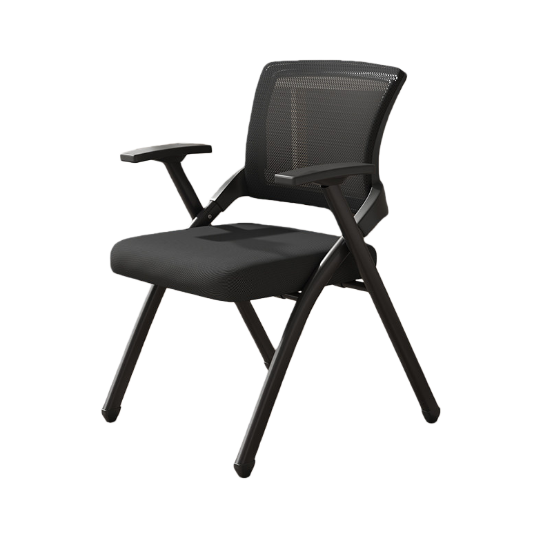 デスクチェア オフィス用 事務用 会議用 アームレスト 折り畳み機能 キャスター付き 静音 おしゃれ ブラック BGY-N073
