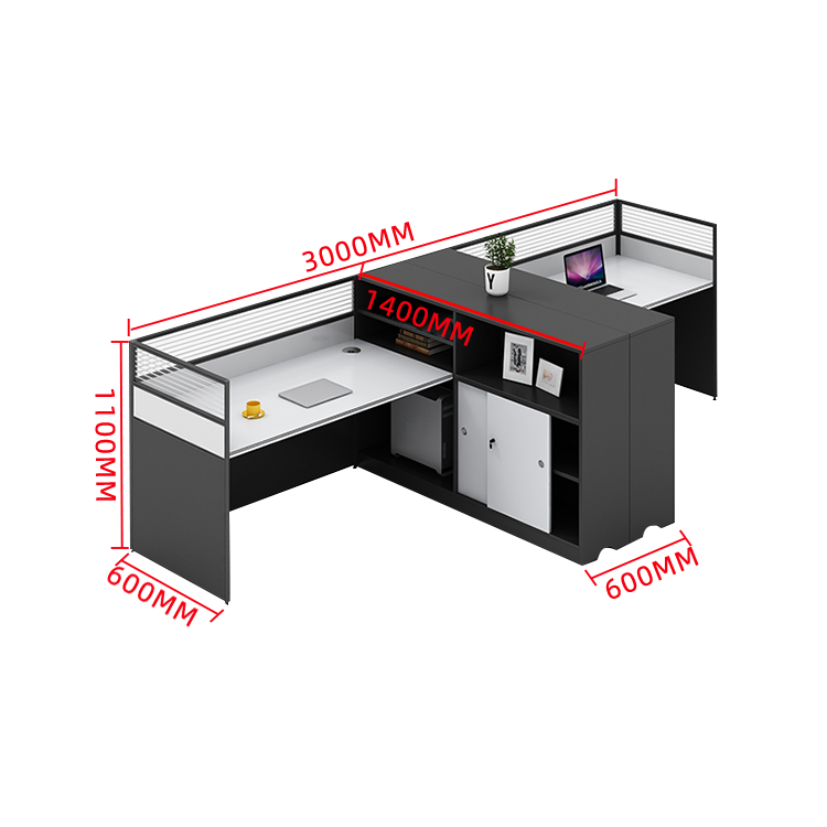 オフィスデスク 事務机 ワークデスク 収納棚 配線穴 大容量収納 厚手 高品質 シンプル 快適 グレー カスタマイズ可能 YGZ-N014