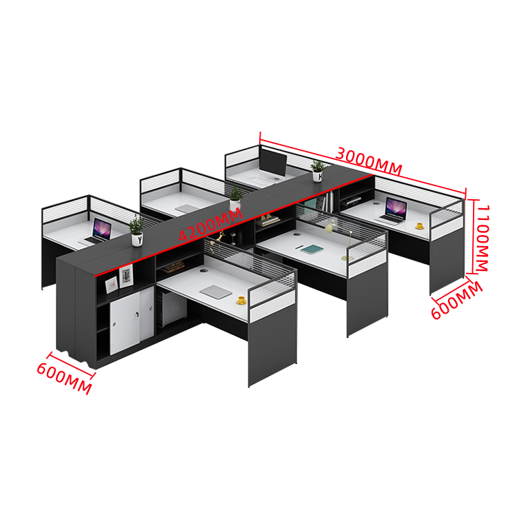 オフィスデスク 事務机 ワークデスク 収納棚 配線穴 大容量収納 厚手 高品質 シンプル 快適 グレー カスタマイズ可能 YGZ-N014