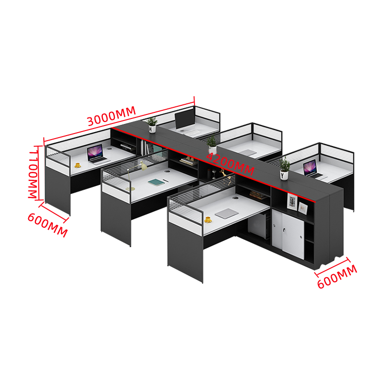 オフィスデスク 事務机 ワークデスク 収納棚 配線穴 大容量収納 厚手 高品質 シンプル 快適 グレー カスタマイズ可能 YGZ-N014