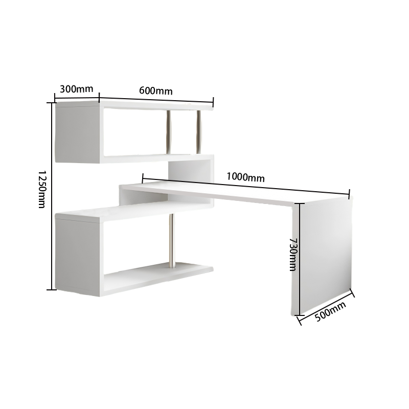 勉強机 パソコンデスク 学習デスク 作業デスク 在宅勤務 本棚付き 大容量収納 シンプル 洗練 ホワイト カスタマイズ可能 XXZ-N013