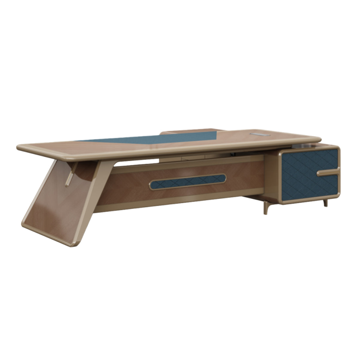 ボスデスク エグゼクティブデスク オフィスデスク 社長机 事務用 レザー 指紋ロック ホワイト カスタマイズ可能 LBZ-BG-N007