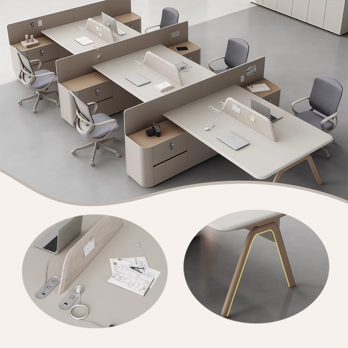 社員用デスク 仕事用 丈夫 広々とした天板 トップパネル 三桁ダイヤル錠 焼き付け塗装 サイドキャビネット付き 大容量 高品質 シンプル カーキ イエロー YGZ-N093