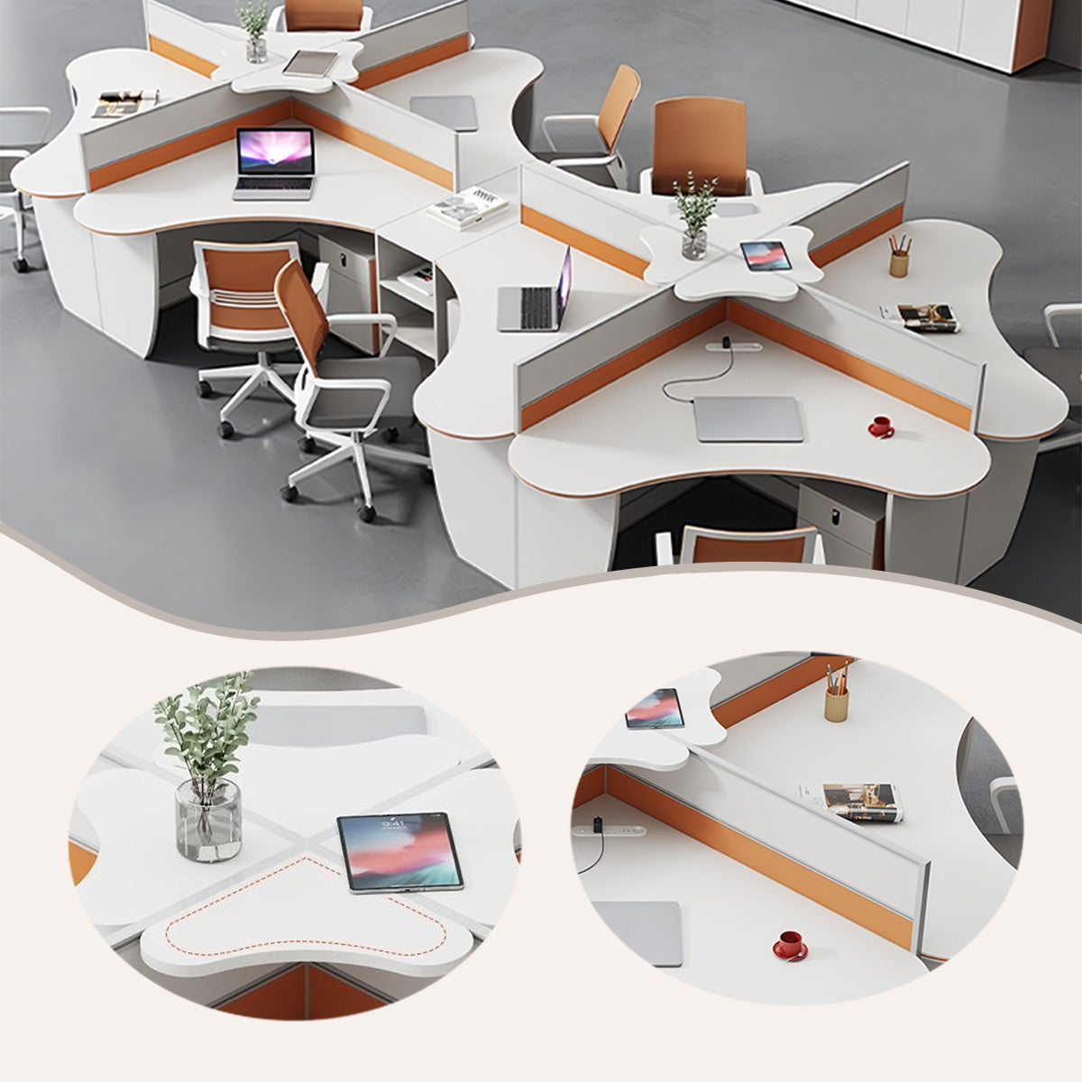 オフィスデスク 事務用デスク 角丸加工 配線穴 パスワードロック カスタマイズ可能 YGZ-N071