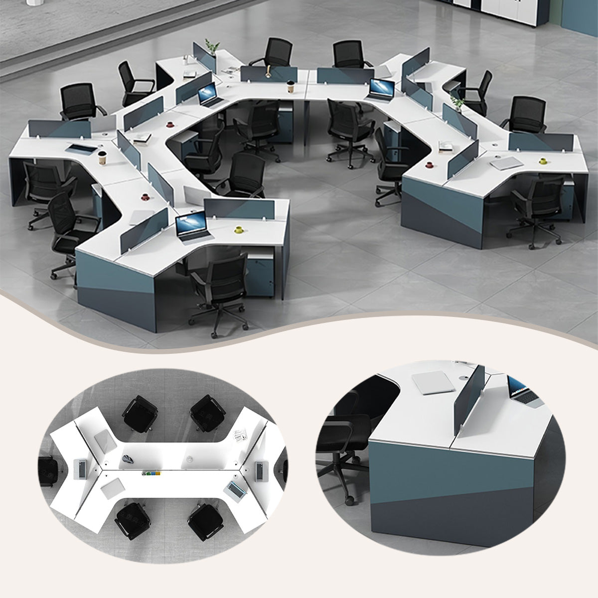 オフィステーブル トップパネル 配線穴 鍵付き引き出し 組立必要 YGZ-N076