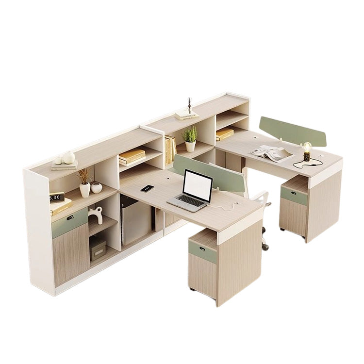 オフィスデスク 仕事用 丈夫 高品質 機能的 木目調 広い天板 サイドキャビネット 大容量 カスタマイズ可能 三桁ダイヤル錠 YGZ-N095