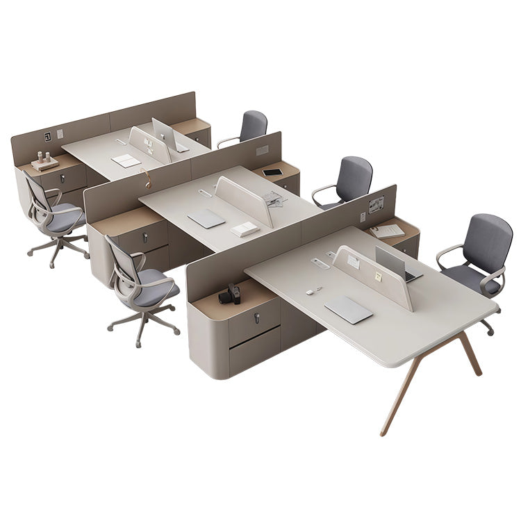 社員用デスク 仕事用 丈夫 広々とした天板 トップパネル 三桁ダイヤル錠 焼き付け塗装 サイドキャビネット付き 大容量 高品質 シンプル カーキ イエロー YGZ-N093