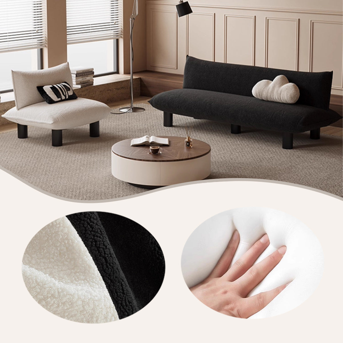 ソファ カウチソファ ファブリックソファ 高級ソファ 炭素鋼脚部 頑丈なフレーム ウレタンフォーム充填 組立必要 JYSF-N040