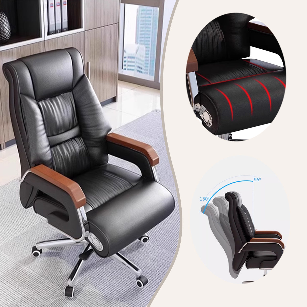 チェア ワークチェア エグゼクティブチェア オフィスチェア 事務用 会社用 人間工学 通気性 高品質 洗練 ブラック LBY-N054