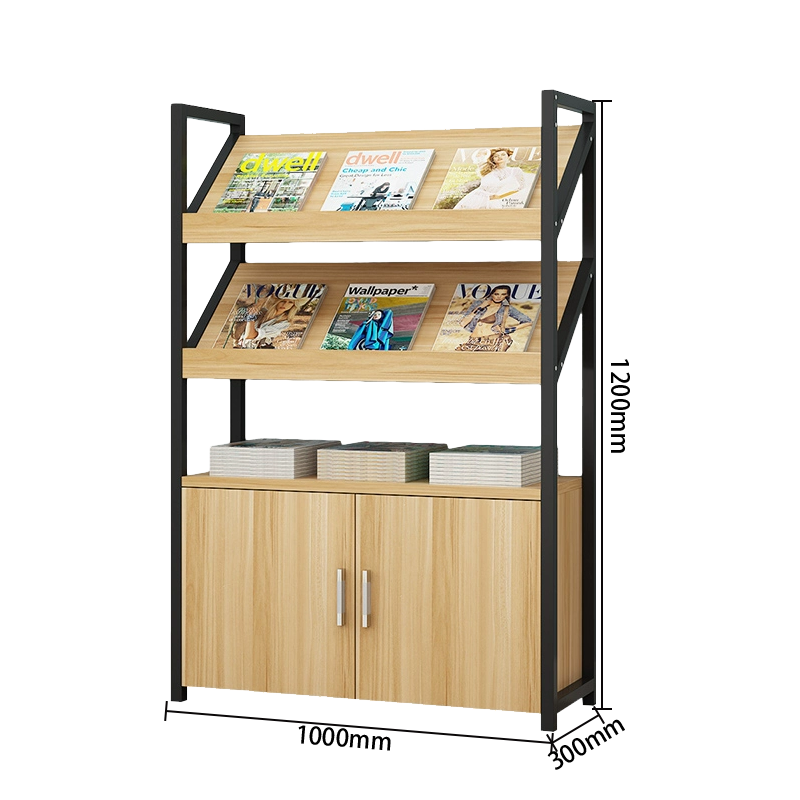 マガジンラック オフィス収納 収納ラック 雑誌ラック 図書館 店舗用 展覧会用 本棚 5段式 6段式 ライトウォールナット ZWJ-N001