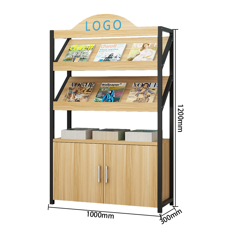 マガジンラック オフィス収納 収納ラック 雑誌ラック 図書館 店舗用 展覧会用 本棚 5段式 6段式 ライトウォールナット ZWJ-N001