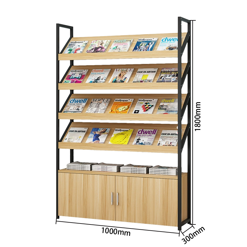 マガジンラック オフィス収納 収納ラック 雑誌ラック 図書館 店舗用 展覧会用 本棚 5段式 6段式 ライトウォールナット ZWJ-N001