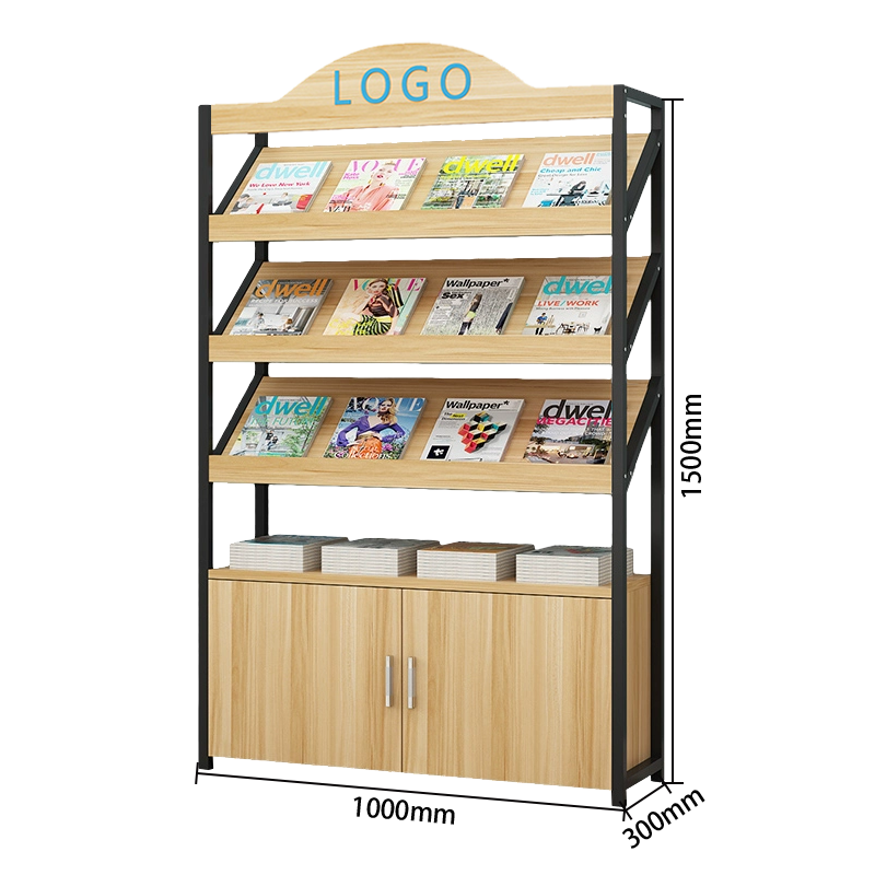 マガジンラック オフィス収納 収納ラック 雑誌ラック 図書館 店舗用 展覧会用 本棚 5段式 6段式 ライトウォールナット ZWJ-N001
