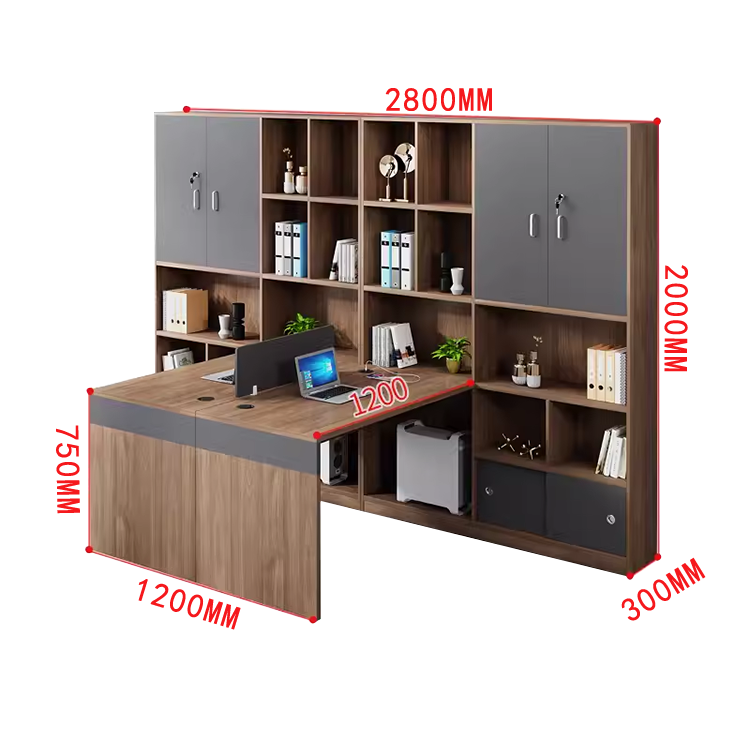 オフィスデスク 事務机 ワークデスク 役員デスク サイド収納棚 大容量収納 USBポート ウォールナット カスタマイズ可能 YGZ-N012