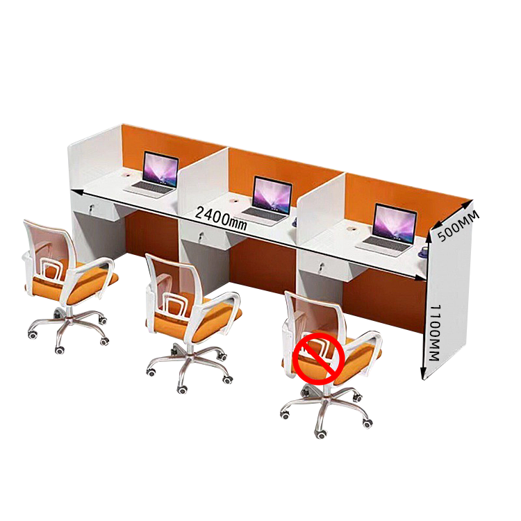 オフィスデスク 事務机 ワークデスク 役員用 仕切りパネル 配線穴 厚手 シンプル モダン オレンジ カスタマイズ可能 YGZ-N022