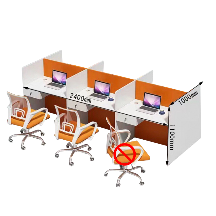 オフィスデスク 事務机 ワークデスク 役員用 仕切りパネル 配線穴 厚手 シンプル モダン オレンジ カスタマイズ可能 YGZ-N022