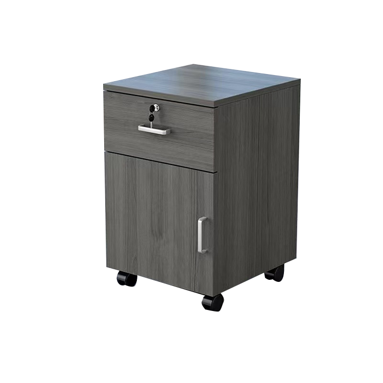 オフィスデスク ワークデスク 役員デスク 配線穴 サイドワゴン スチールフレーム シンプル グレーオーク カスタマイズ可能 YGZ-N007