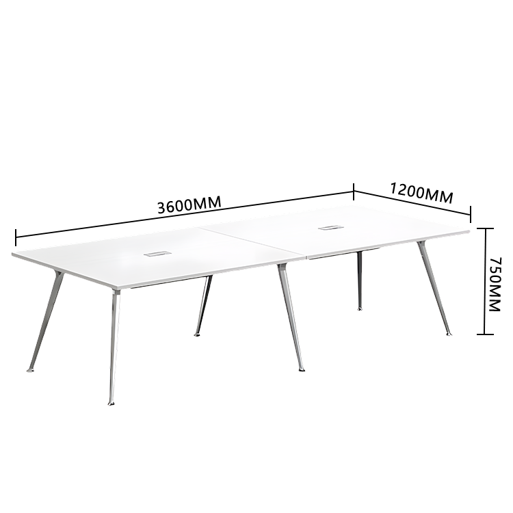 会議テーブル 作業テーブル ミーティングテーブル 大型テーブル 商談テーブル 会議室用 事務用 商談用 安定性のある脚 広々とした天板 エコ素材 下肢空間 配線ボックス付き 丈夫 シンプル おしゃれ ホワイト カスタマイズ可能 HYZ-YDD-N010