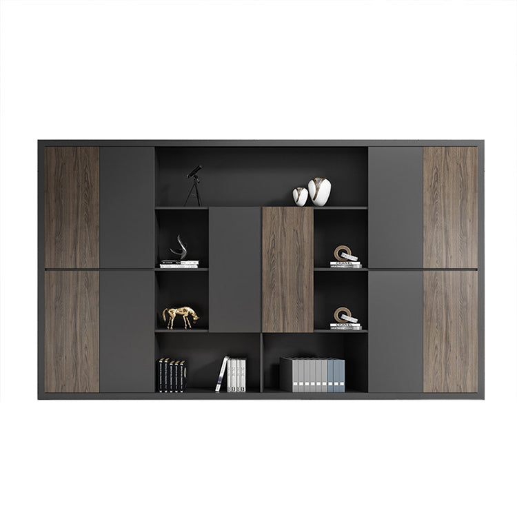 壁面収納 ファイル収納 書類棚 オフィスキャビネット 大容量収納 扉収納 耐荷重性 簡素 落ち着き ウォールナット BGCWG-N071