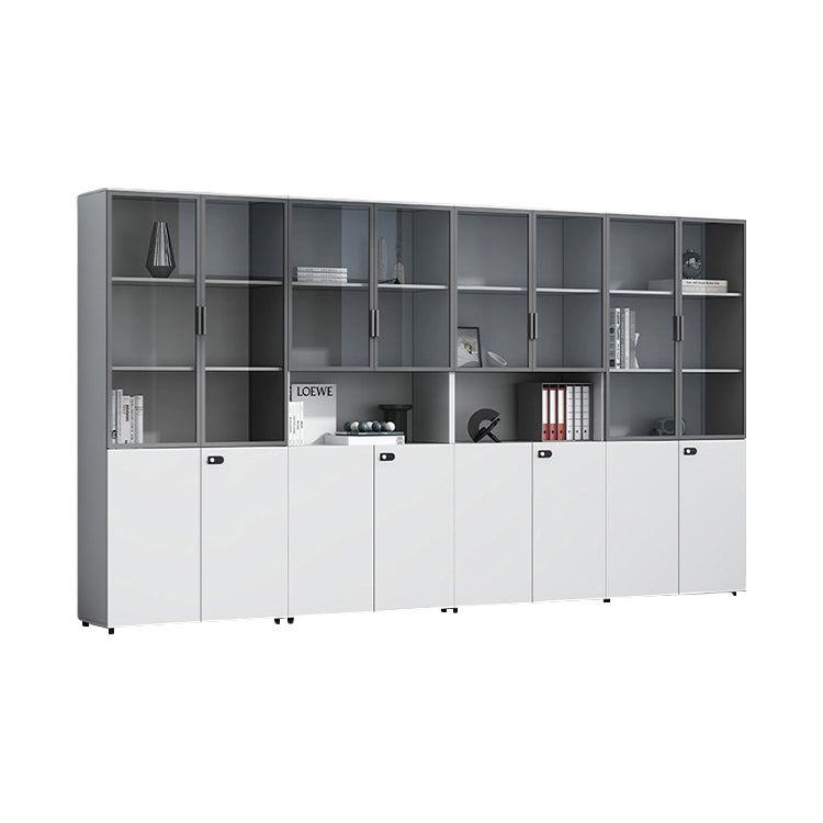 多目的な収納 壁面収納 ファイル収納 オフィス用 大容量収納 ダイヤル錠 ガラス扉 ホワイト ベージュ カスタマイズ可能 BGCWG-N068