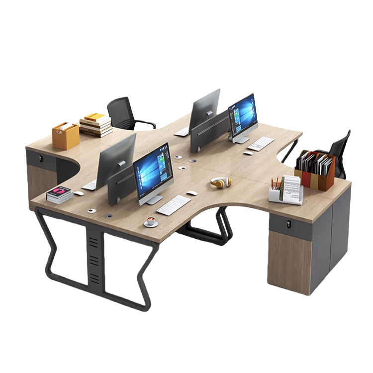 オフィステーブル ユニークなデザイン オフィスデスク 事務用デスク 配線穴 PCデスク 組立必要 多色選択可能 YGZ-N067