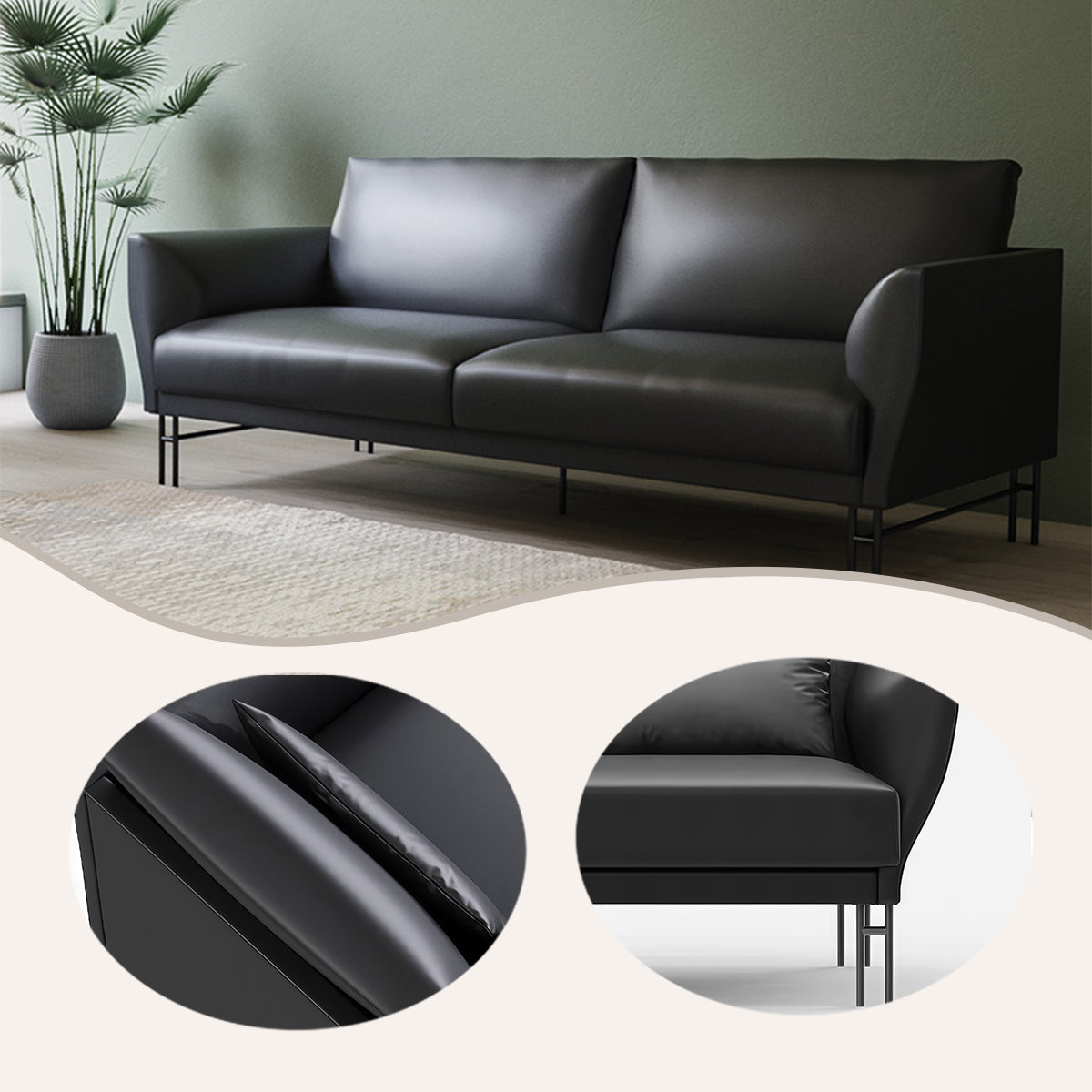 応接セット 相談用ソファ カフェテーブル 長方形 応接ソファ リビングチェアセット 喫茶店 待合室 ループ JDSF-N044