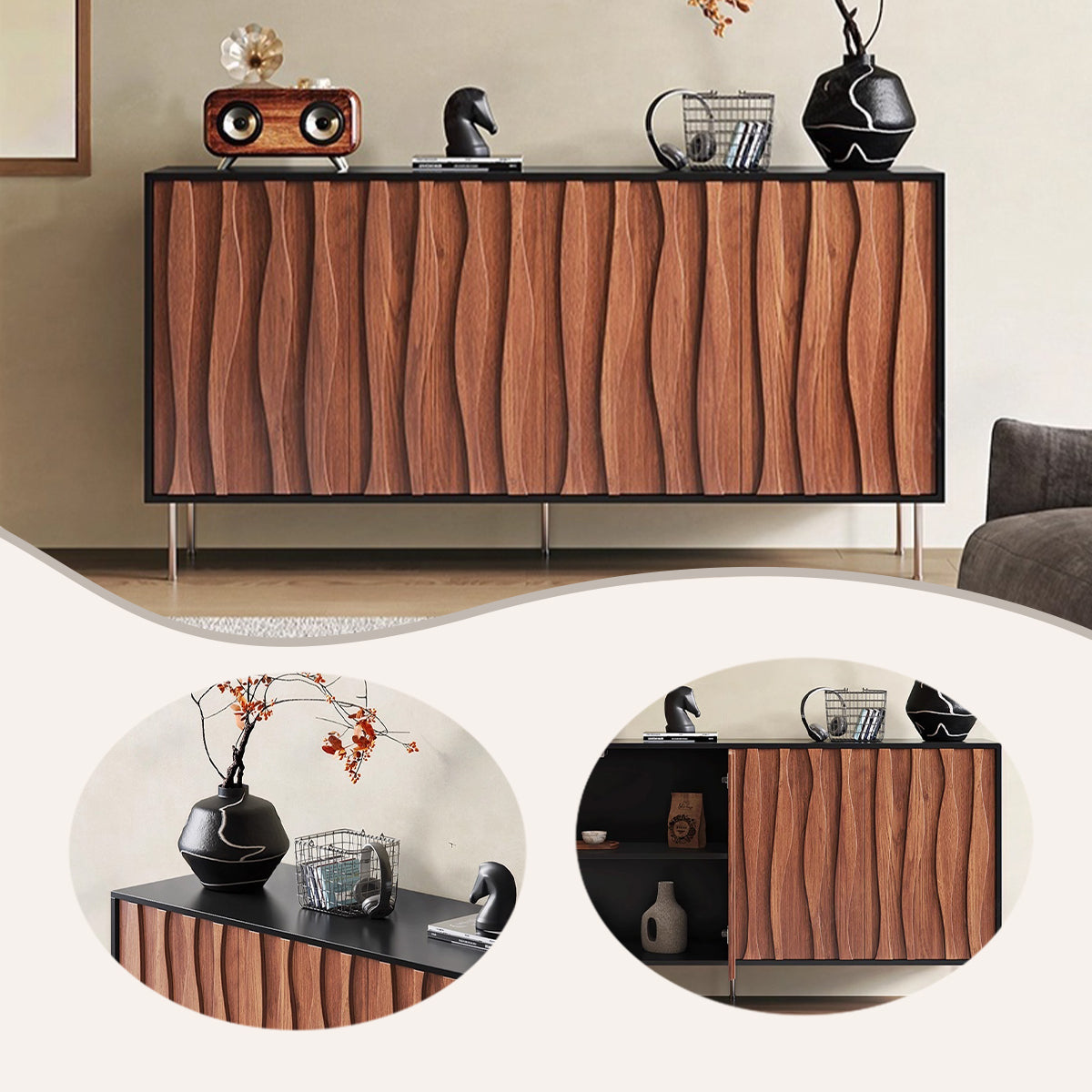 収納キャビネット ロッカー キャビネット ラック 木製棚 収納棚 頑丈な脚部 大容量収納 色合わせデザイン JYCWG-N024