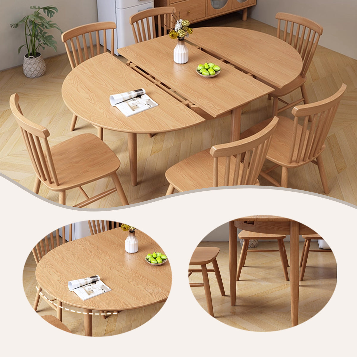 ダイニングテーブル ローテーブル 折り畳み式 食卓 机 つくえ 円形 頑丈なフレーム 木目調 室内用 家庭用 木脚 CZ-N052