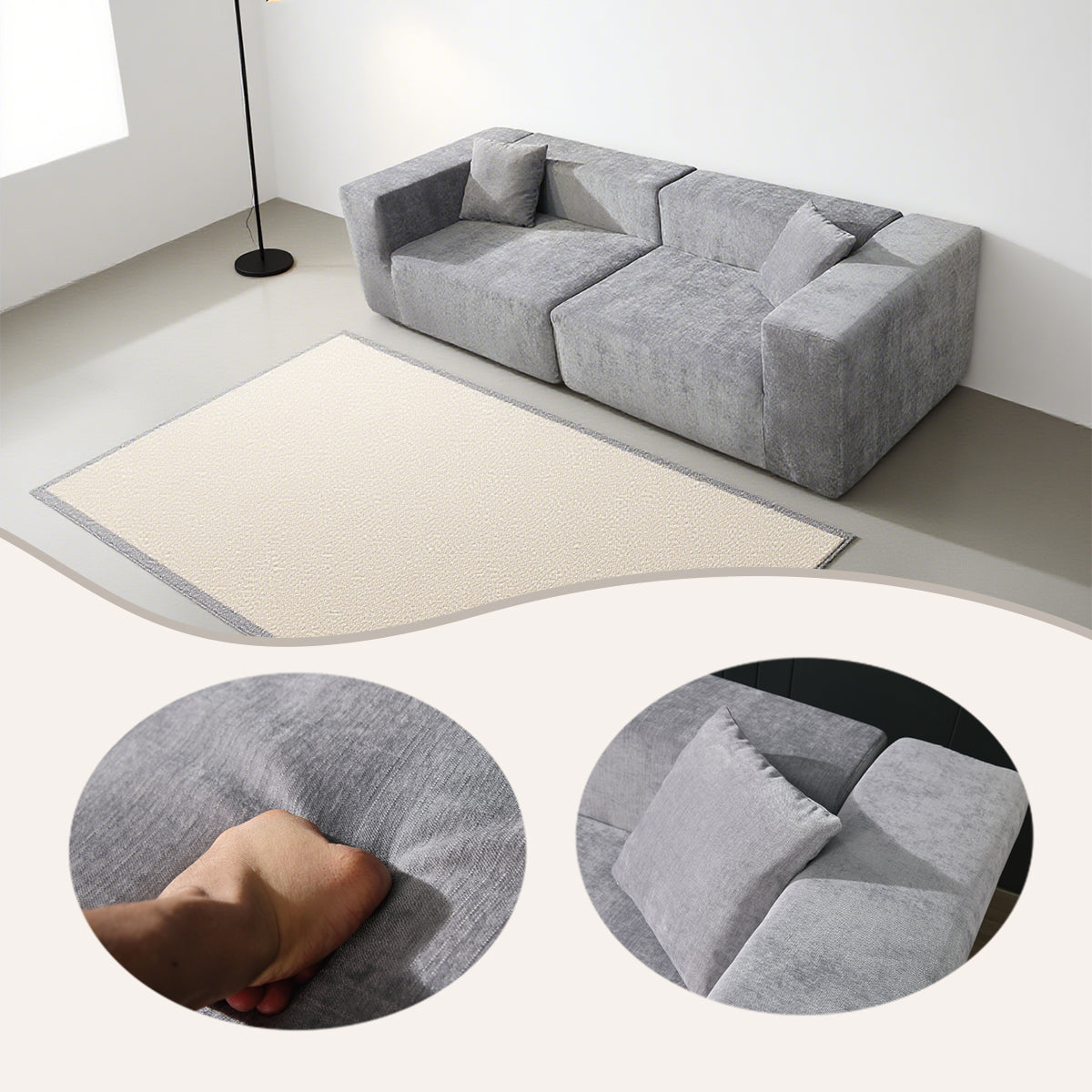 ソファ アームソファ リビング 3人掛け 4人掛け 広い座面 快適 上質 柔軟性 シンプル 洗練 グレー カスタマイズ可能 YSSF-N003