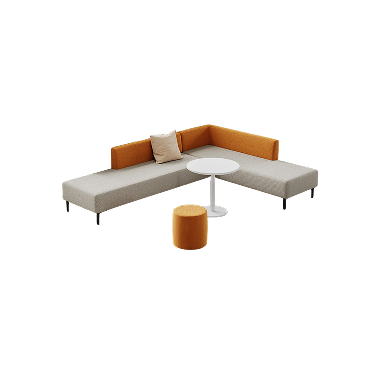 カウチソファセット ロータイプ ソファセット コーナーソファ 3人掛け 多人数 木製フレーム グレー カスタマイズ可能 JDSF-N034