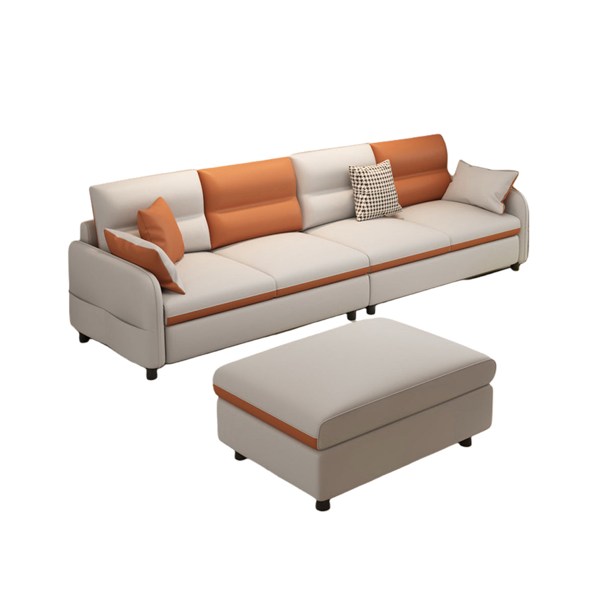 ソファ アームソファ カウチソファセット オットマン リビング用 人間工学 ゆったり 簡素 シンプル グレー ベージュ JYSF-N030